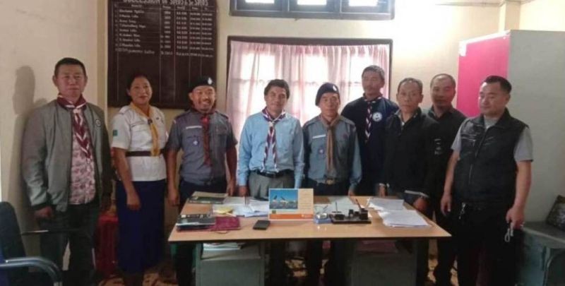 Wokha District Bharat Scouts & Guides Association inducted O. Orhumomo Lotha, Sr. SDEO Wokha as the new District Secretary BS&G on June 24. (Photo Courtesy: BS&G Wokha)